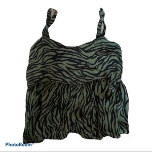 Hollister Zebra Print Flowy Cropped Tank Top